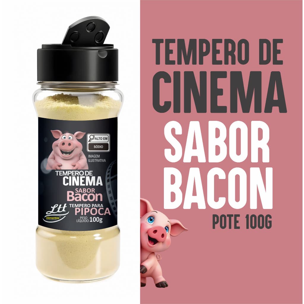 TEMPERO PARA PIPOCA BACON 100g - Mais Tempero - MAIS TEMPERO OFICIAL