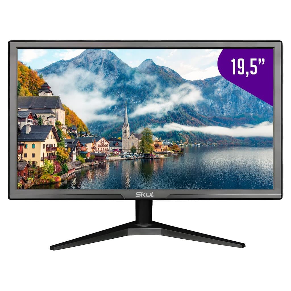 Monitor 19,5" 75hz Gamer Escritório Home Office Led 5Ms Hdmi + Vga Skul
