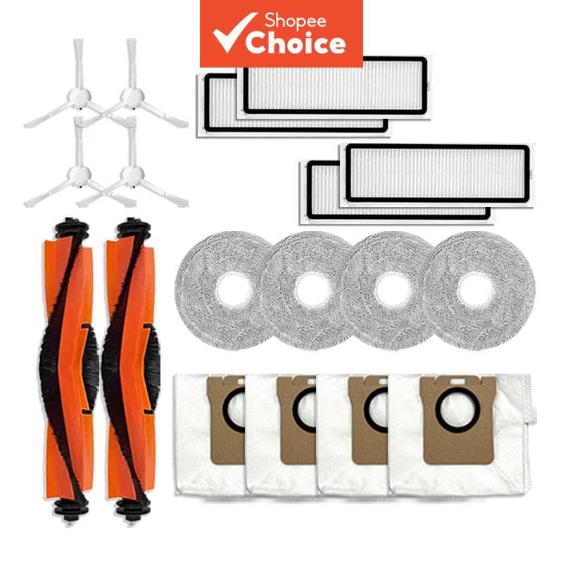 Kit de peças de reposição para aspirador de pó robô compatível com Xiaomi X10+ / X10 Plus / X20+ - Escovas, filtros,