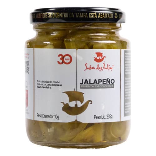 Pimenta Jalapeño em Conserva - 235 GR (30 Anos) Tempero Condimento Picante