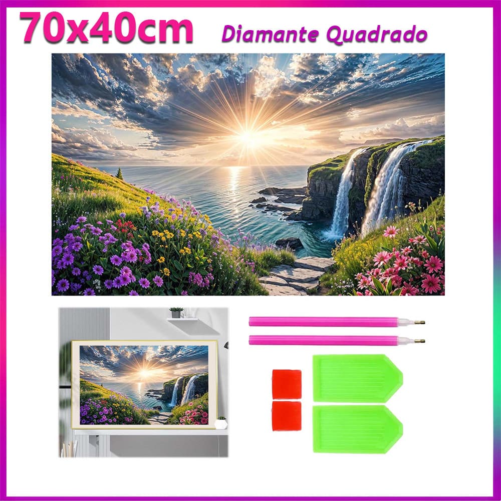70x40cm Brilho Matinal pintura de diamante pintura de diamante 5D decoração de parede doméstica  Diamante quadrado