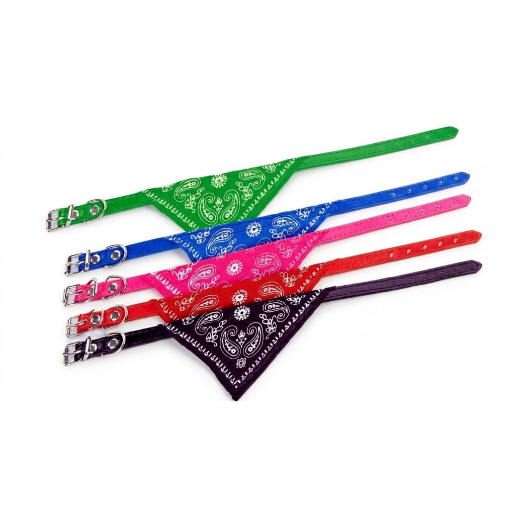 Coleira Bandana Para Cachorro E Gato Ajustável Com Lenço Passeio Guia Pet