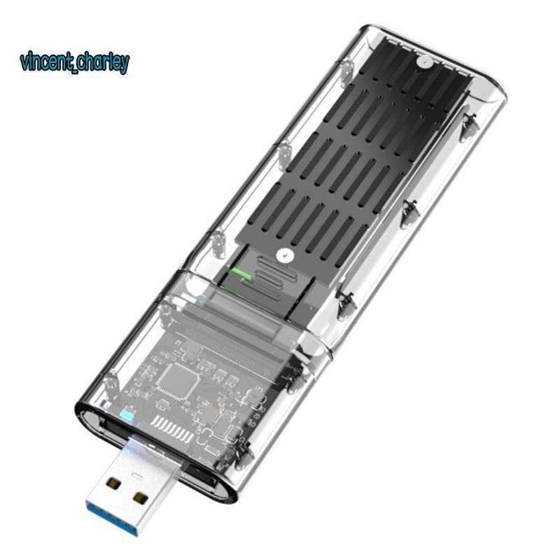 [vincent_c] Gabinete Externo M . 2 NGFF SATA SSD De Alta Velocidade USB3.0 Gen1 5Gb/S Transparente Caso De Disco Rígido 