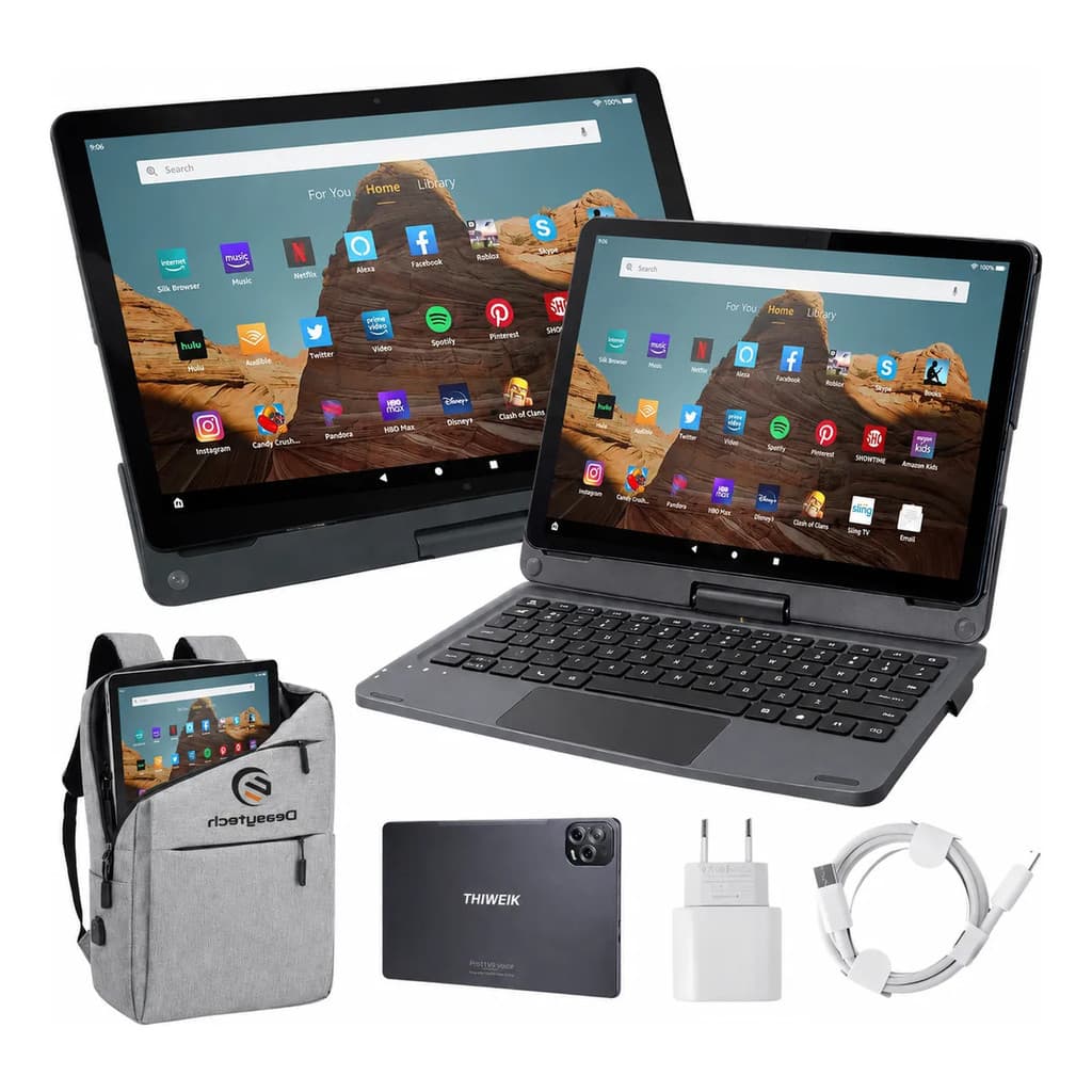 Tablet W11 Android 256gb Memória Dual SIM 4G Capa Giratória 12gb Ram Wi-fi 5G + Mochila
