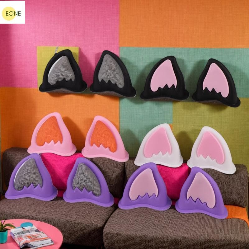 EONE Capacete Da Motocicleta Decorações De Orelha De Gato Acessório Para Scooter Bicicleta Adesivo Moto Skate Ciclismo Q