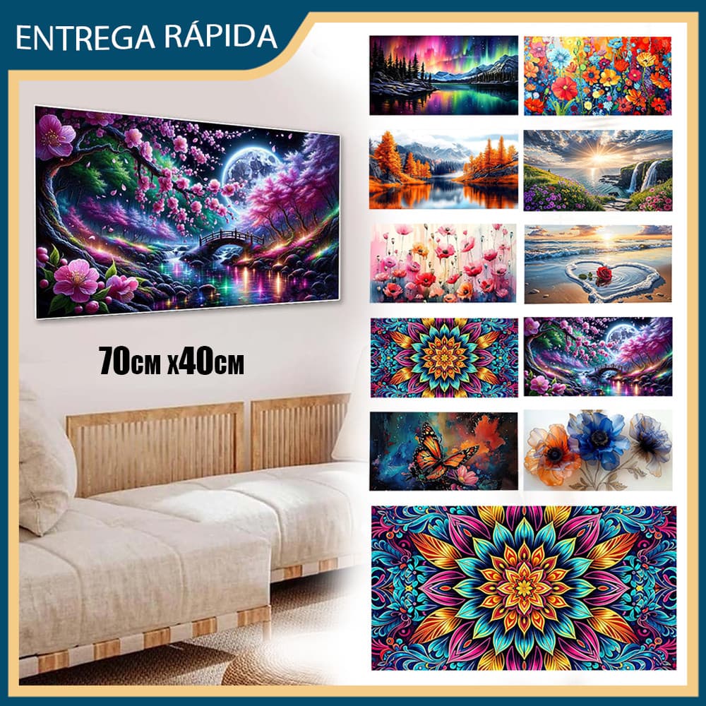 Pintura Diamante 5D Pintura De Diamante Pintura Diy 5D Diamante Quadrado Com 70x40cm Flores Datura Variados Diamante Art