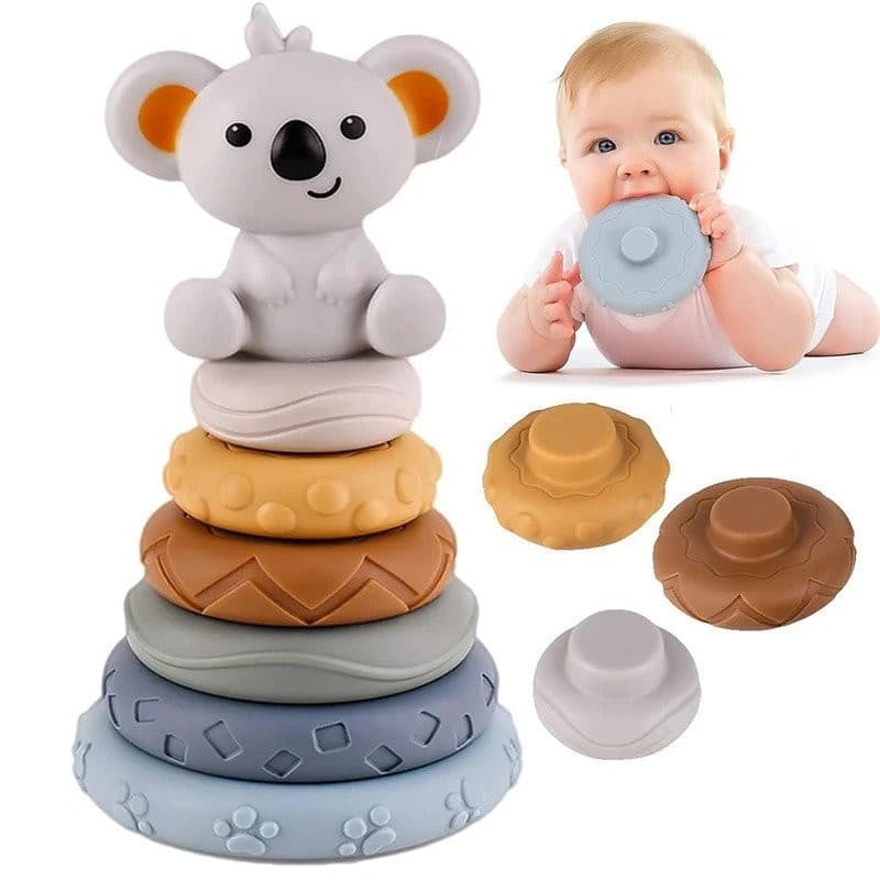 Kit Brinquedos Educativos Ursinho + Pato + Bola Didatica +Cubo Didático com Peças para Encaixar