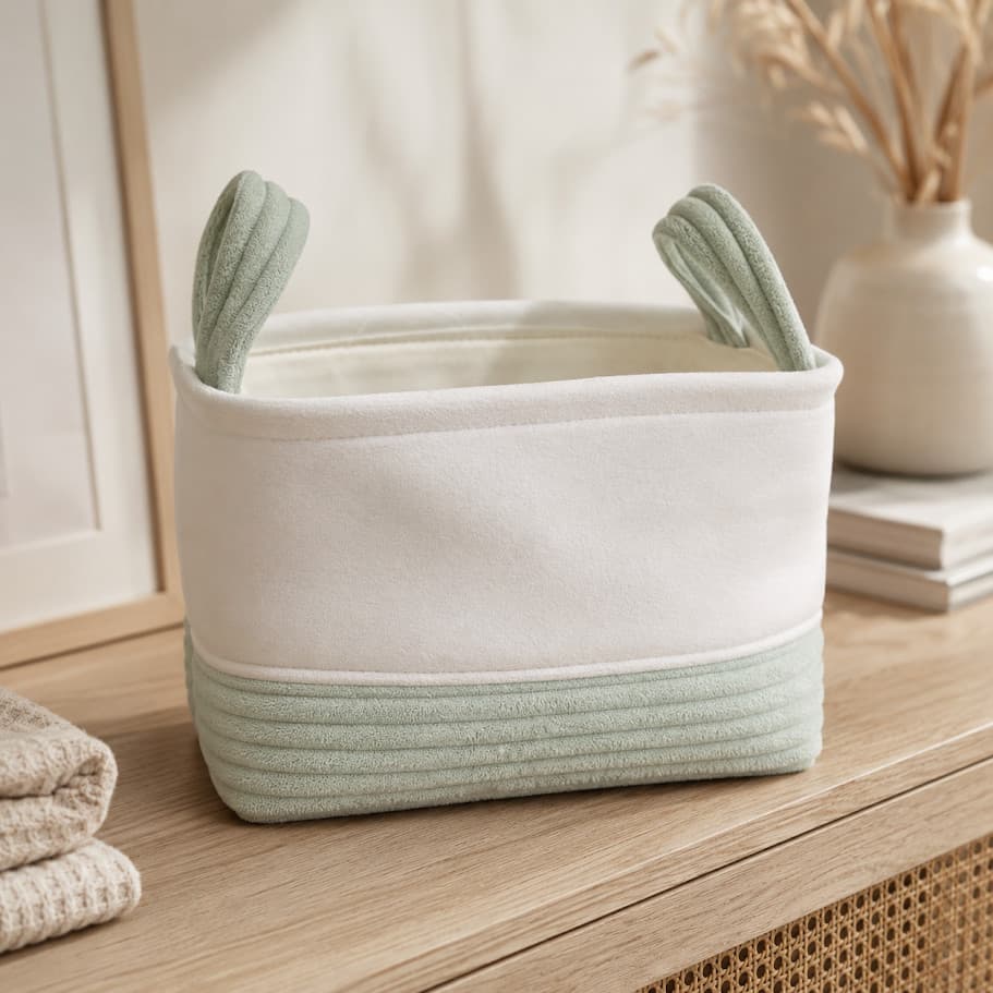 Cesto Decorativo Organizador Retangular Multiuso Com Alças Para Prateleiras Quarto Ou Banheiro