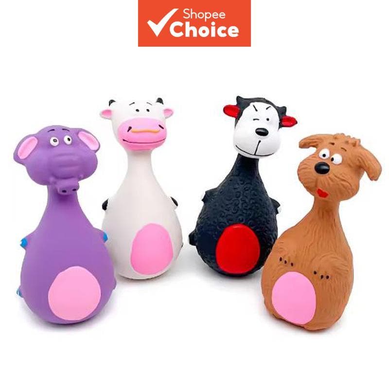 Brinquedo de Voz para Cachorro com Forma de Desenho Animado, Brinquedo de Borracha para Moer e Limpar os Dentes,