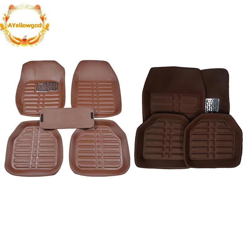 AYellowgod 5 Peças Tapetes De Chão Automotivos Estilo De Carro Para Espanador Premium Conjunto Completo Tapete De Couro 