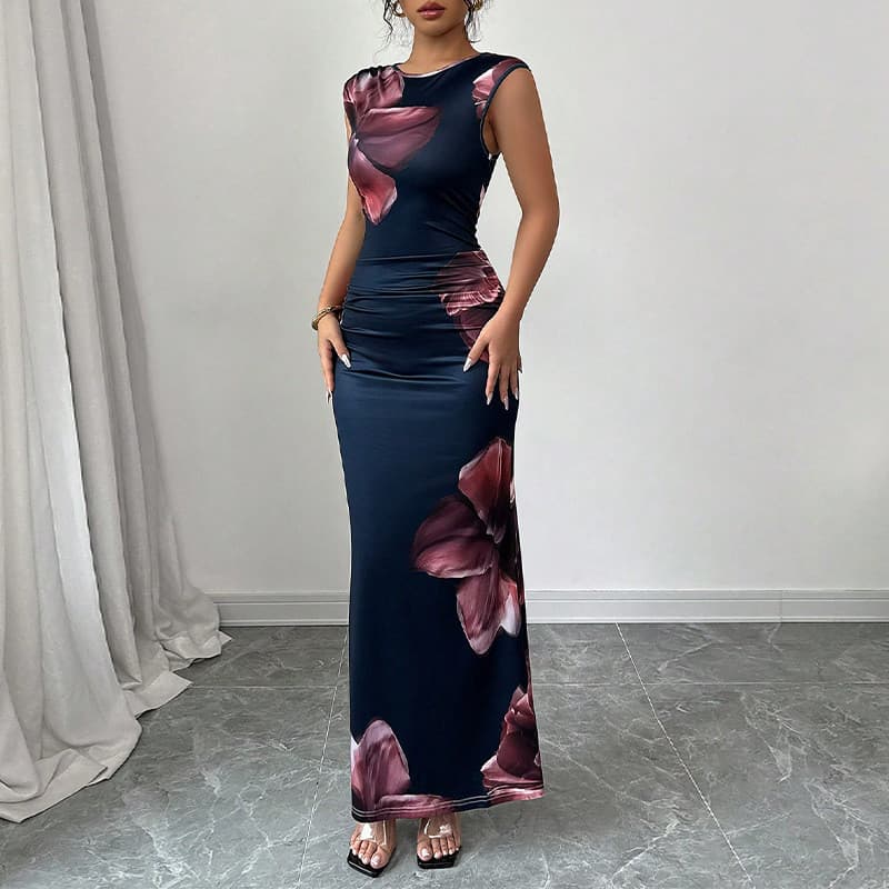 Vestido Longo Vestido de FestaVestido Longo Feminino Sem Mangas Vestido de Uma Etapa Vestido Formal Vestido Bodycon Long