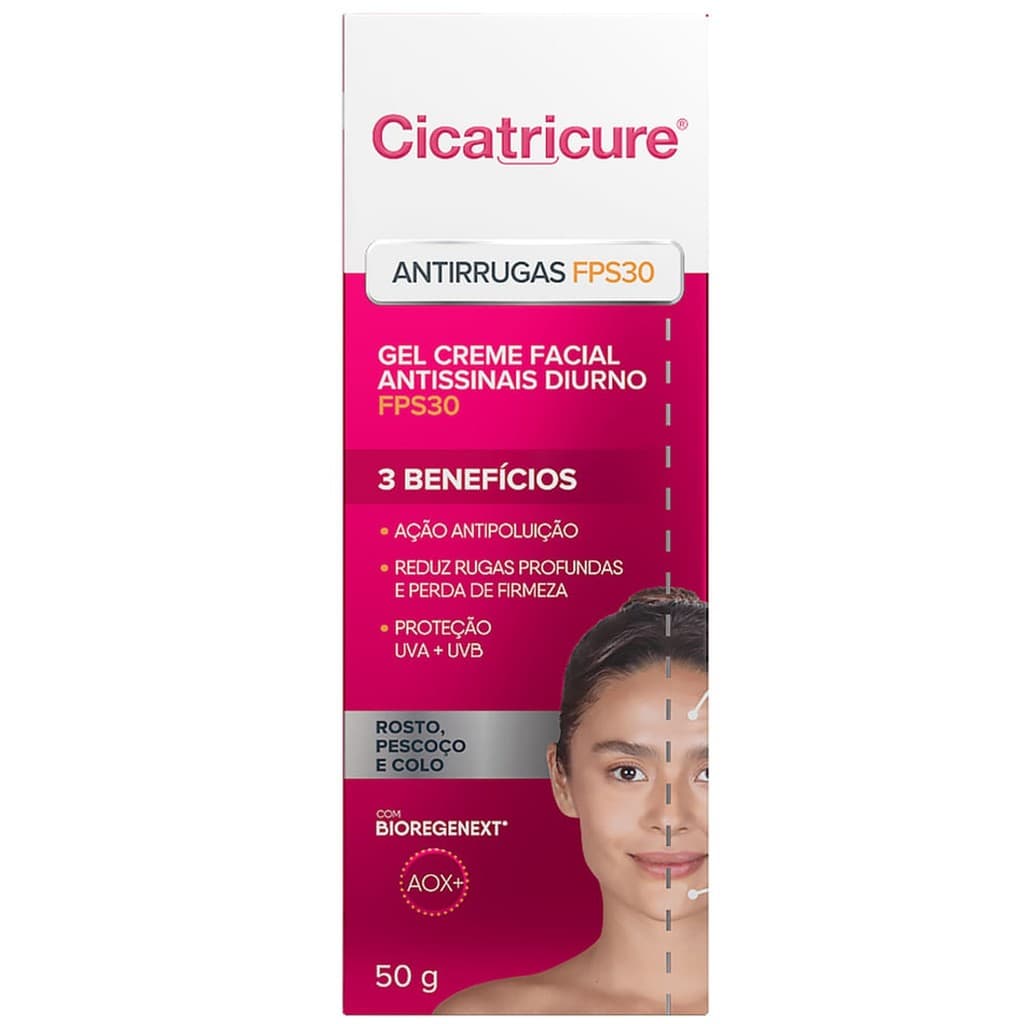 Cicatricure Creme Rejuvenescedor Facial Antissinais e Antirrugas FPS30 50g