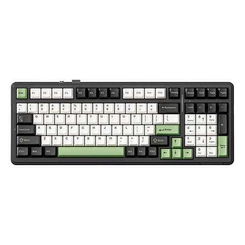 Teclado Mecânico Aula F99 Bluetooth 5.0/2.4ghz Sem Fio Com Fio Preto Idioma Ingles Us
