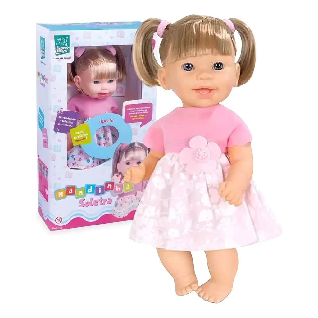 Boneca Nandinha Soletra 31cm Articulada 365 - Super Toys
