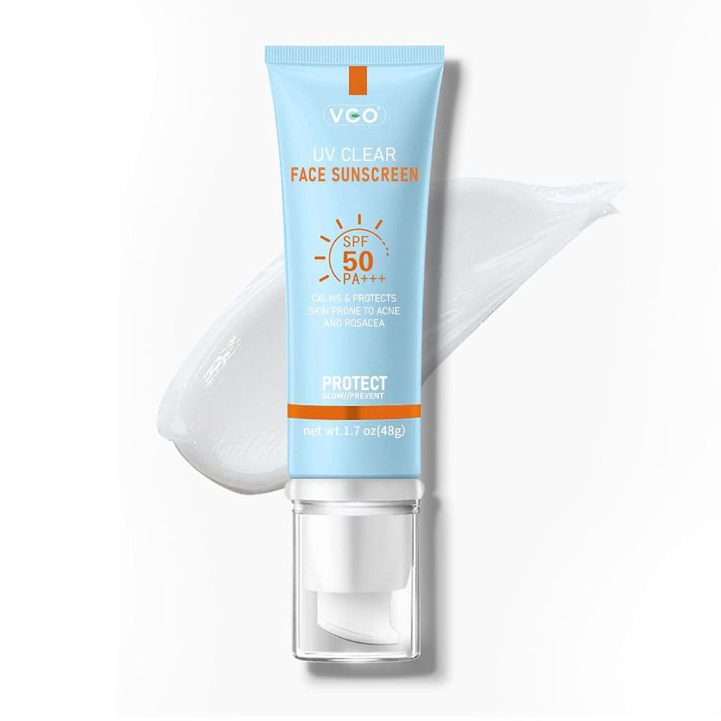Protetor Solar Facial Transparente VGO SPF 50, Essência Solar Hidratante Sem Sensação Pegajosa, Protetor Solar de Tamanh