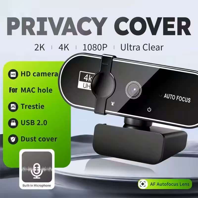 Webcam 4K Full HD Com Microfone , Foco Automático , Câmera De Site De 8MP Para Windows , PC , Laptop , IOS , Macbook , E