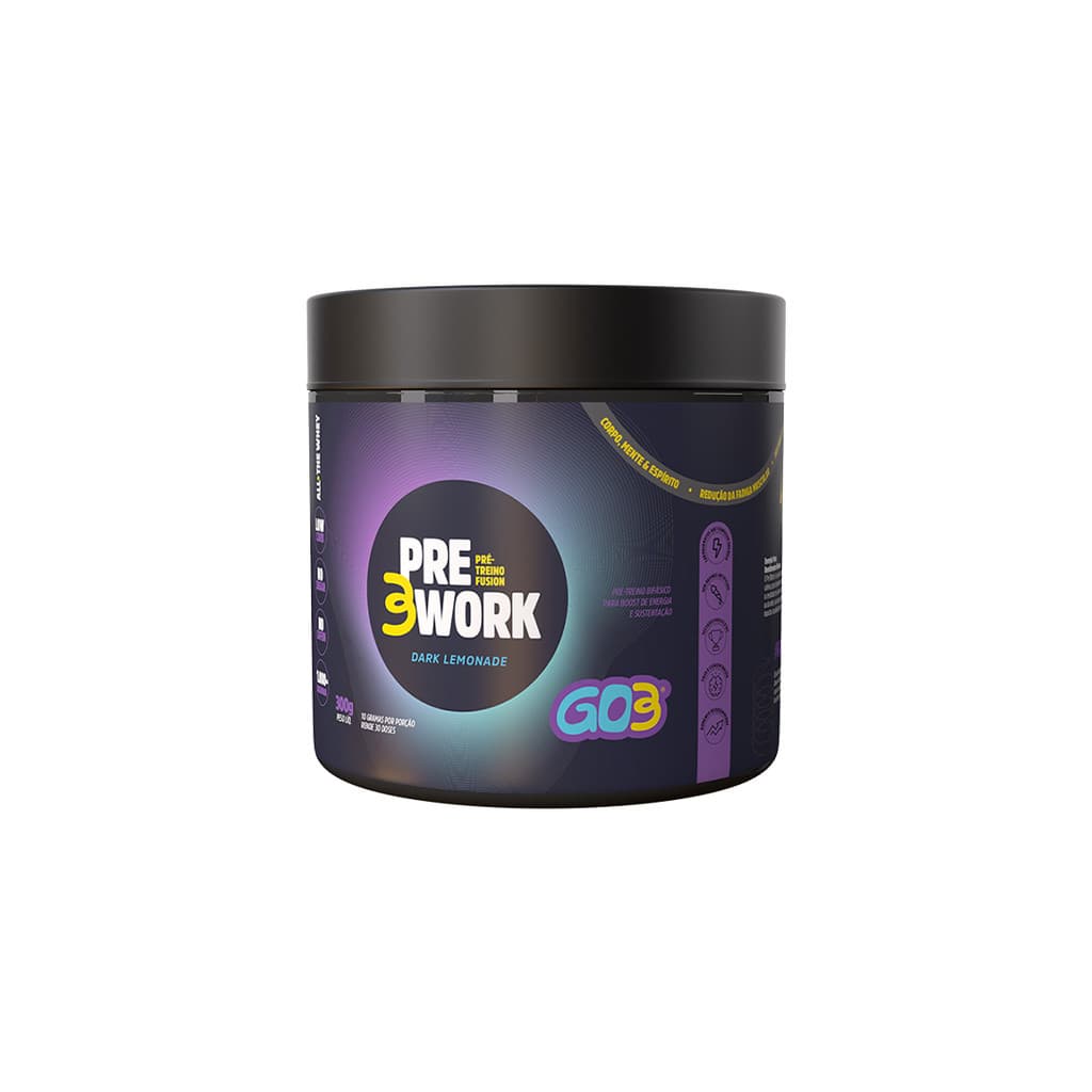 PRÉ TREINO PRE WORK GO3 (NO CAFEIN) - POTE 300G