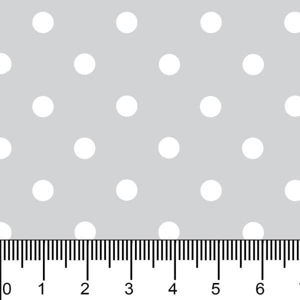 Tecido Tricoline Estampado Poá Médio Médias Branca Fundo Cinza Costura Patchwork Artesanato