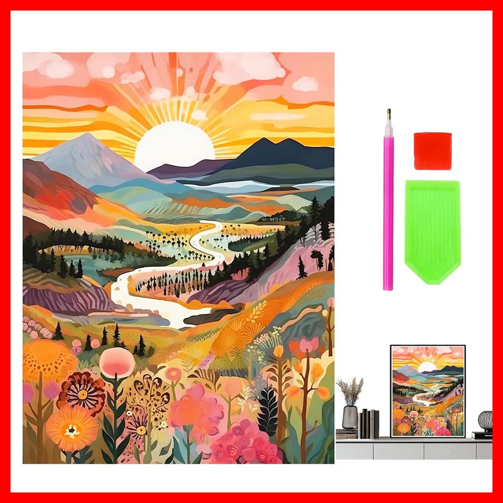 30x40cm montanha rio rio pintura diamante conjunto 5D diamante arte completa diamante arte tridimensional artesanato art