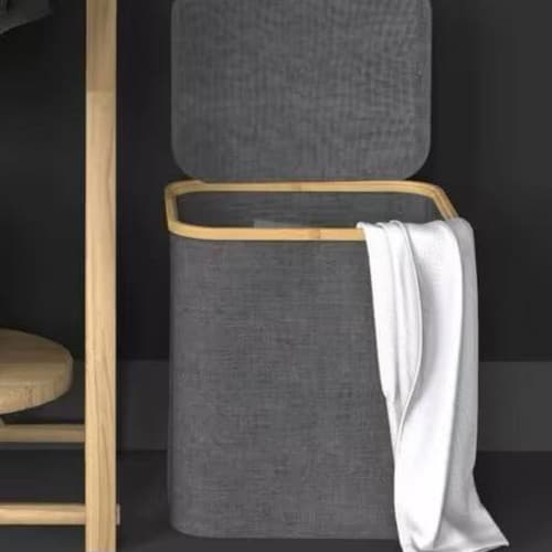 Cesto Dobrável Roupas Tampa Organizador Closet Lavanderia Peças Toalhas Quarto Banheiro