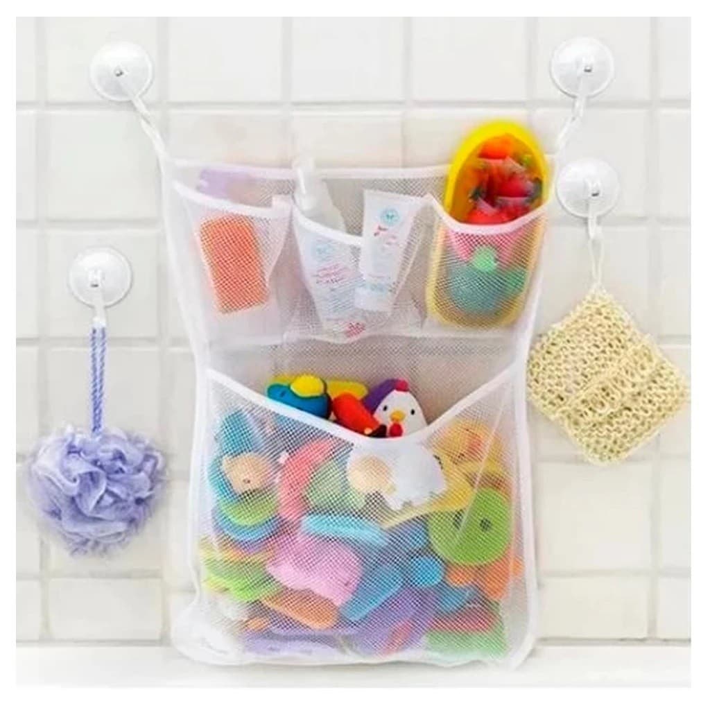 Rede Saco Organizador de Brinquedos de Bebê Criança Infantil para-Banheiro