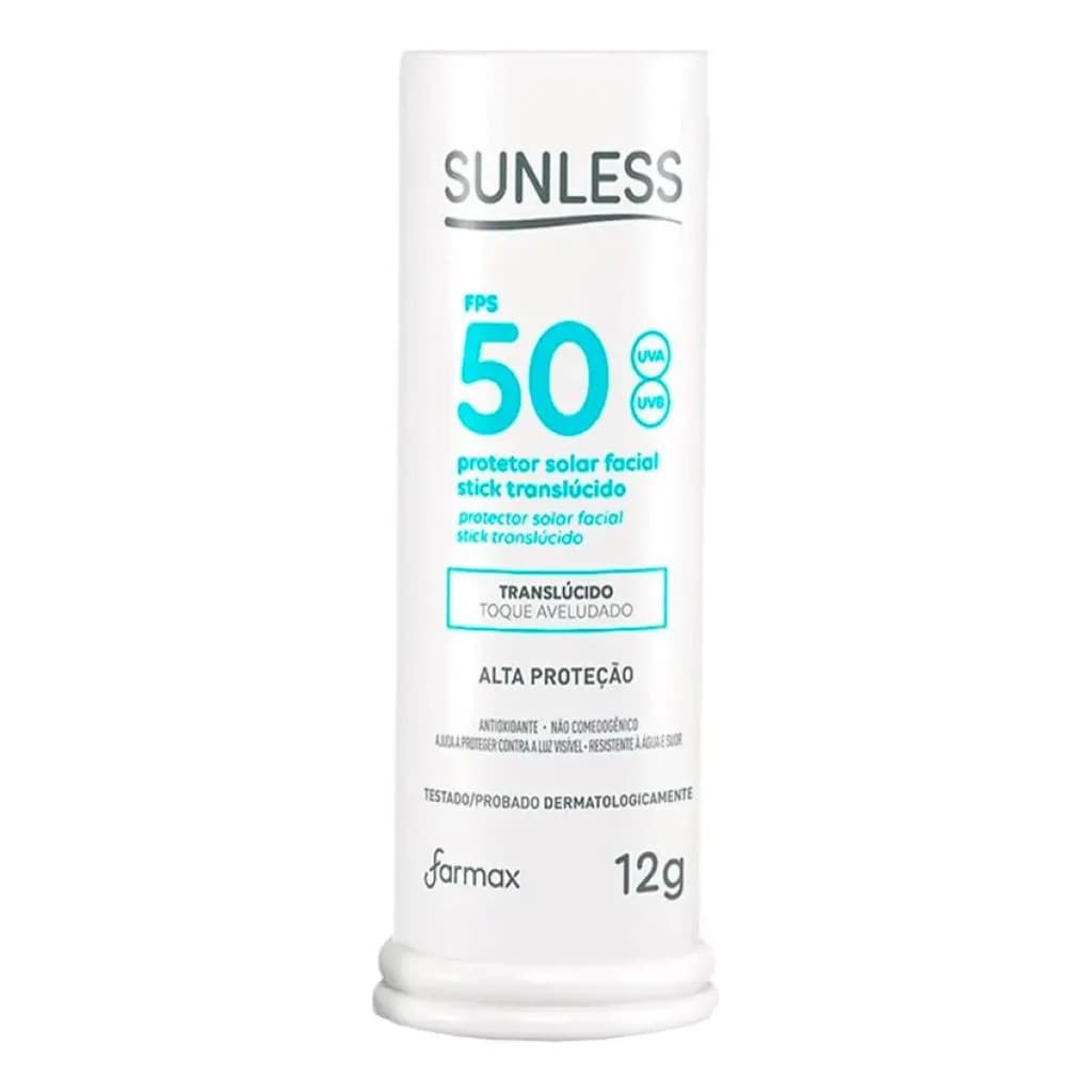 Protetor Solar Stick Sunless FPS50 Translucido Facial 12g