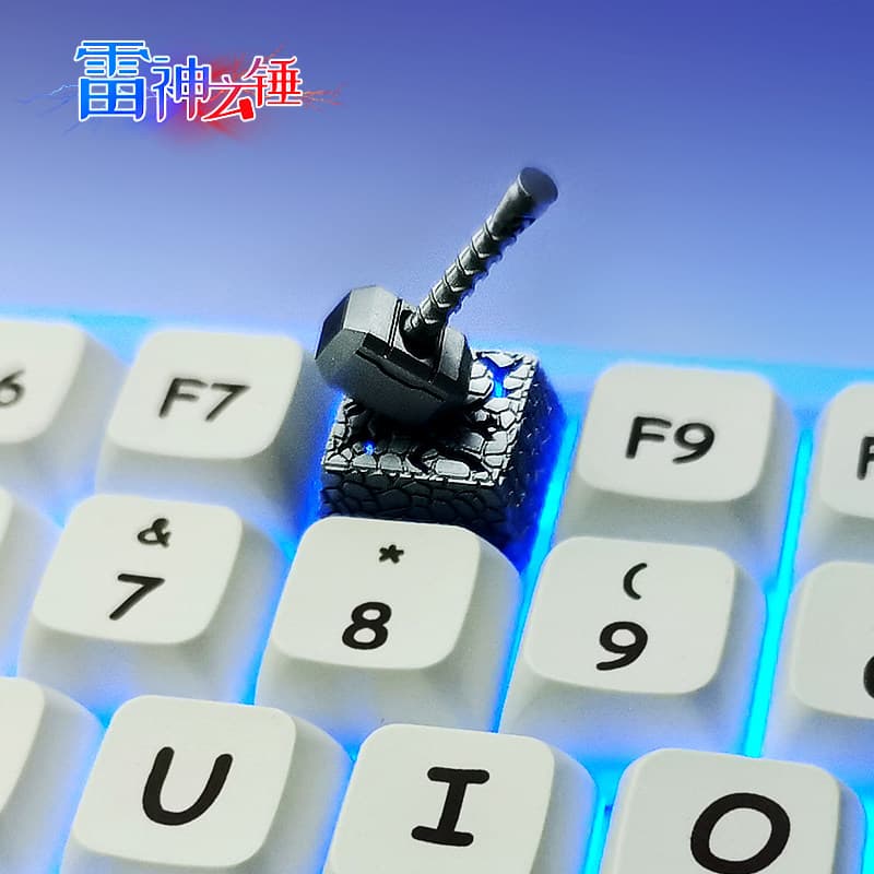 Thor's Hammer Resina Translúcida Impressão 3D Teclado Mecânico Tampa Magnética Segunda Geração Thor DIY Teclado Keycap Ú