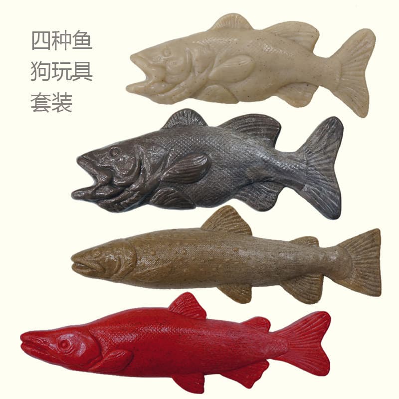 CAITEC Cachorro Molar Brinquedo Molar Peixe Médio Grande Brinquedo para Cachorro Muito Duro Dentes Limpos Molar Silencio