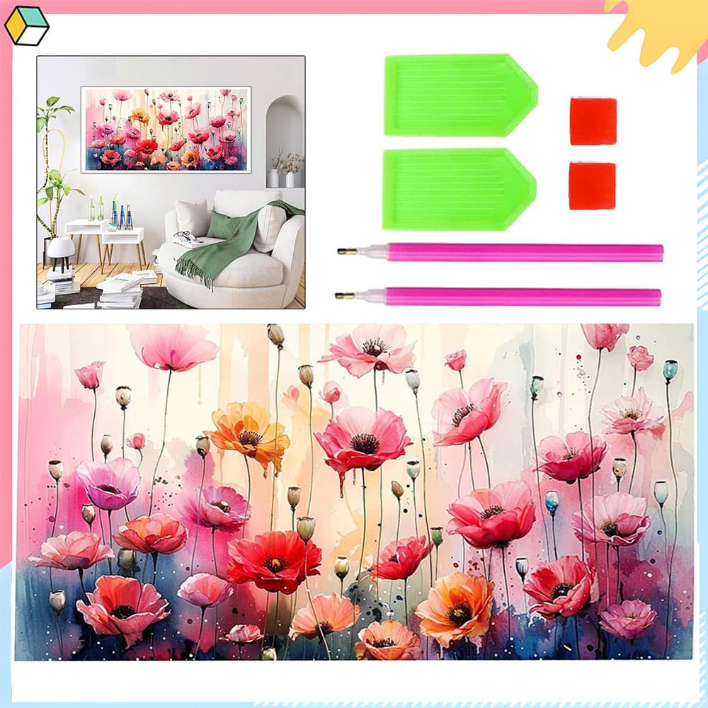 Flores rosa, 70 x 40 cm, kit DIY para pintura com diamantes 5D, ferramentas para pintura com diamantes quadrados