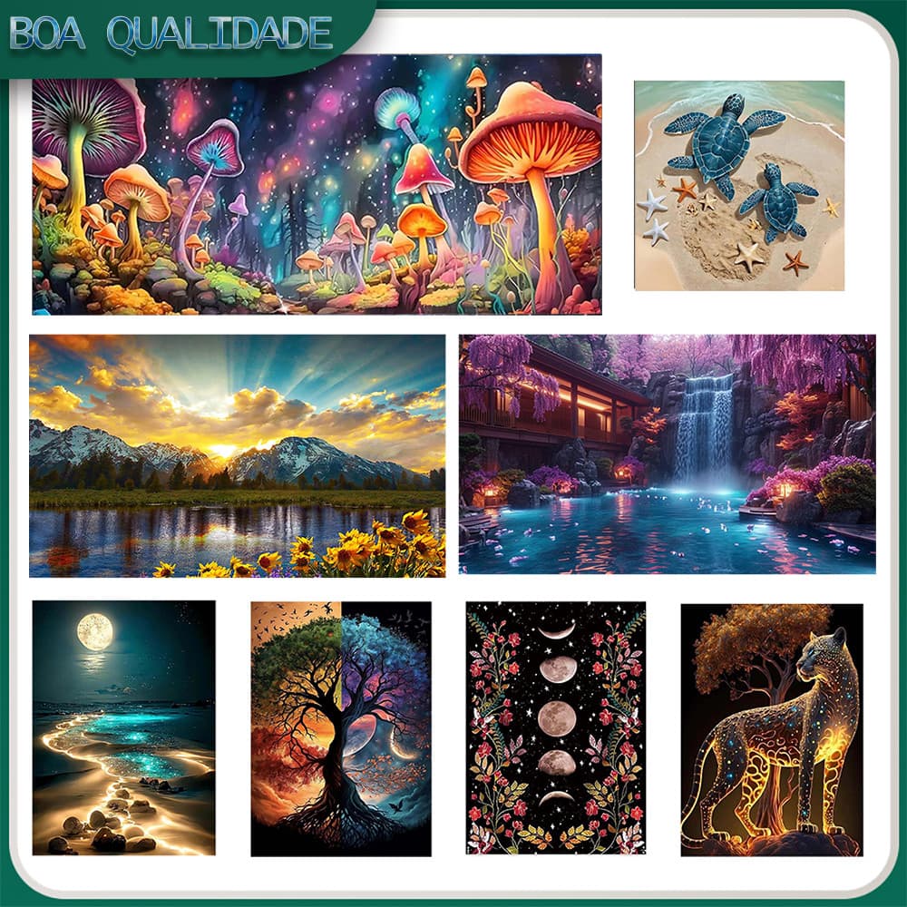 Redondos 5D Decoração Diamond Art Pintura Diamante 5D Pintura De Diamante Kits De Pintura Com Diamante Para Adultos