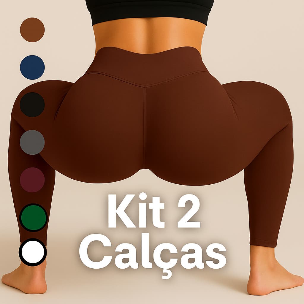 Kit 2 Calças Leggings Femininas Grossas Cintura Alta Academia Fitness Suplex