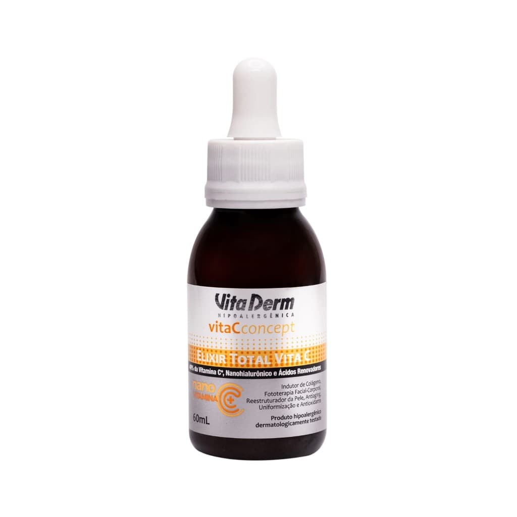 Elixir Facial Vitamina C Vita Derm 60ml – Antioxidante, Clareador e Anti-Idade