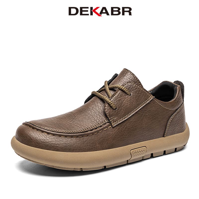 DEKABR Homens Sapatos Casuais Dedo Largo Confortável Todas As Temporadas Lace Up Calçados Urbanos Diários Para Ocasiões 