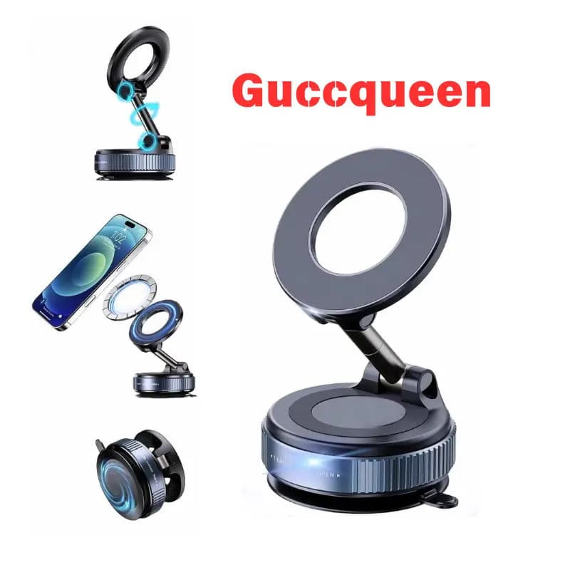 Suporte de Celular para Carros Guccqueen - Suporte Magnético Ajustável 360°, Fixação por Sucção Segura, Suporte Dobrável