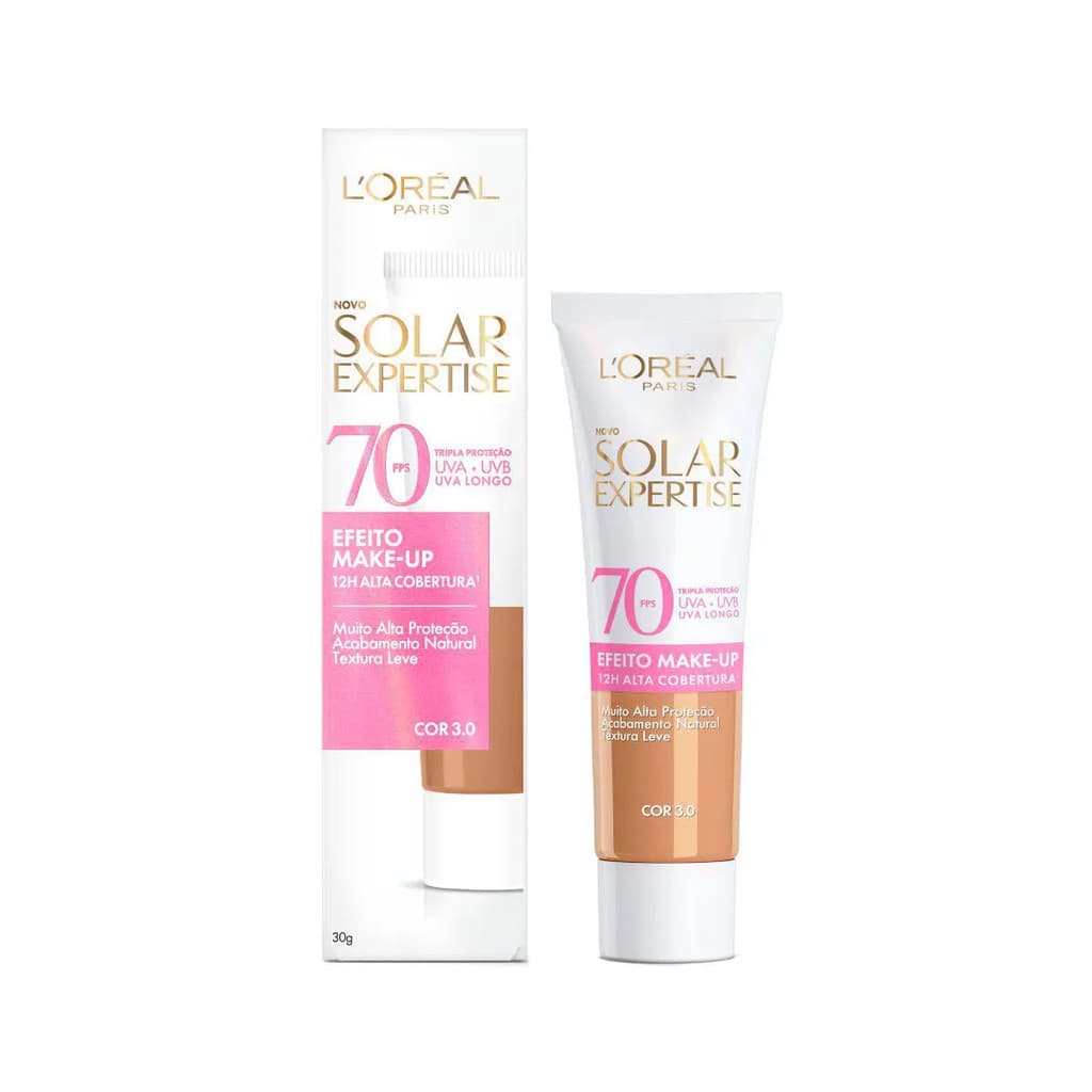 PROTETOR SOLAR EXPERTISE EFEITO MAKE-UP FPS70 COR 3.0 LORÉAL PARIS 30G