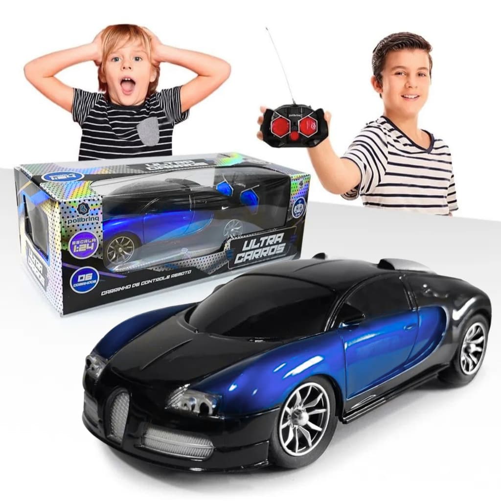 Carrinho Controle Remoto Ultra Carros 1:24 Polibrinq - Azul