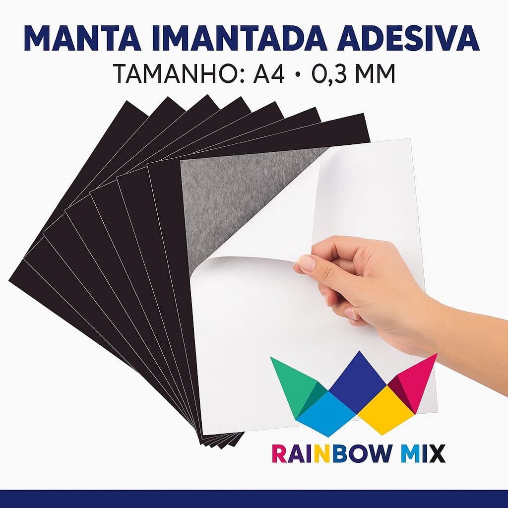 Kit Folhas Manta Magnética Adesiva A4 Imã Calendário Lembrancinha