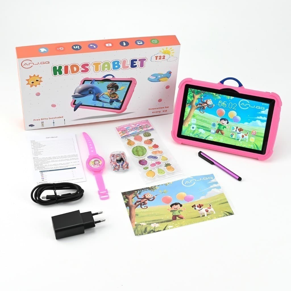 Tablet Infantil 7 Polegadas Android 12 4GB RAM 64GB WiFi Controle Parental Capa Emborrachada Educativo Crianças