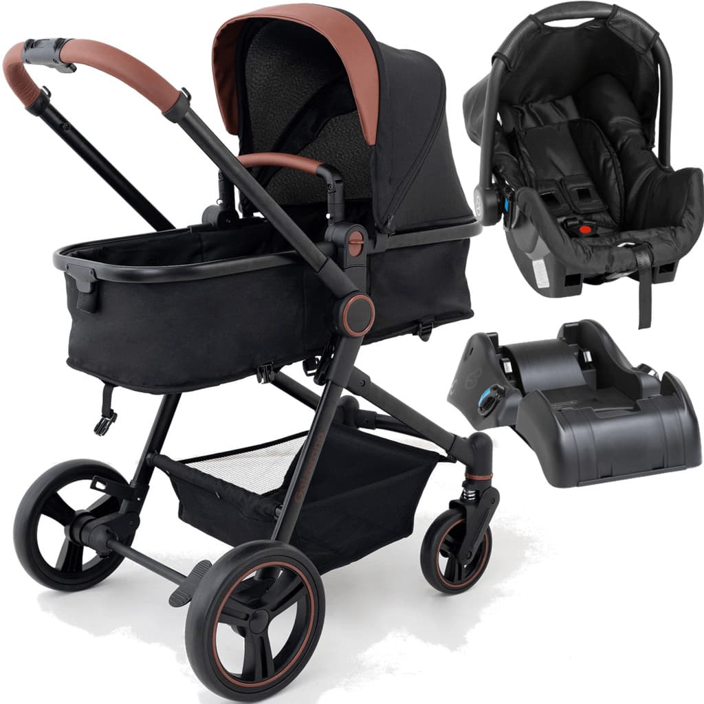 Carrinho de Bebe Moises Bebe Conforto Base Galzerano Ivy G22 Black