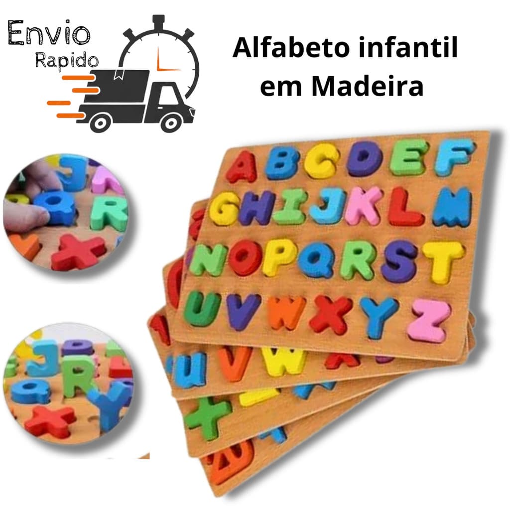 alfabeto infantil educativo colorido brinquedo educativo pedagógico alfabetização e Reforço escolar