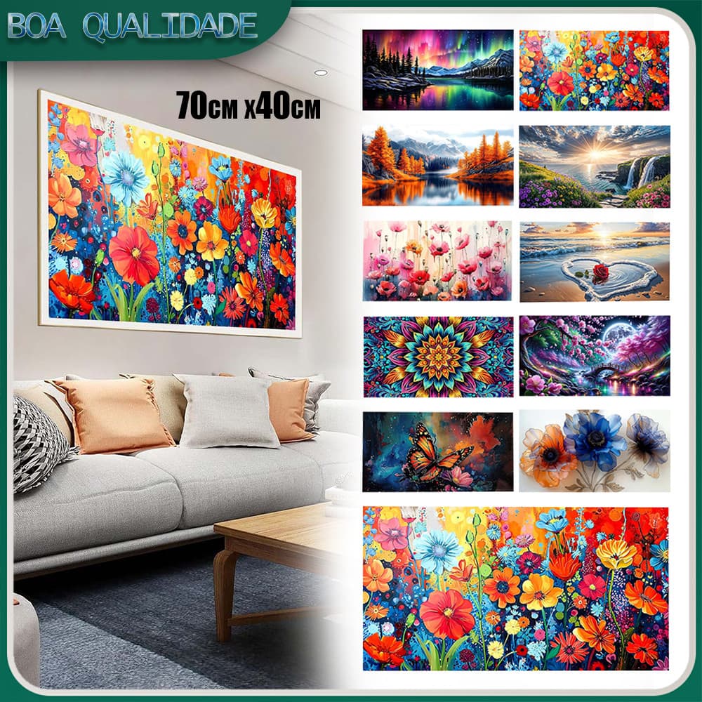 Diamante Art Pintura Diamante 5D Pintura De Diamante Pintura Diy 5D Diamante Quadrado Com 70x40cm Flores Datura Variados