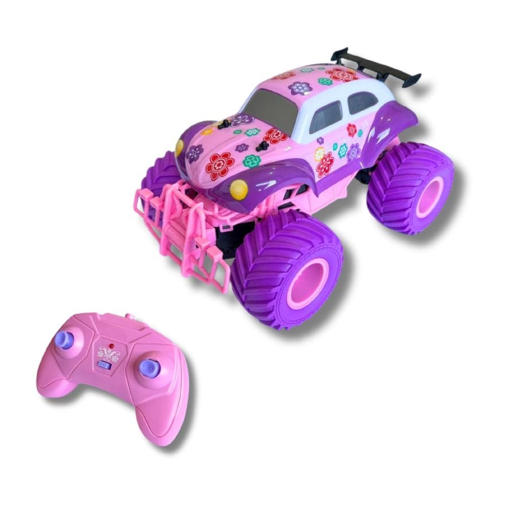 Carrinho de Controle Remoto Total Rosa Recarregavel Fusca