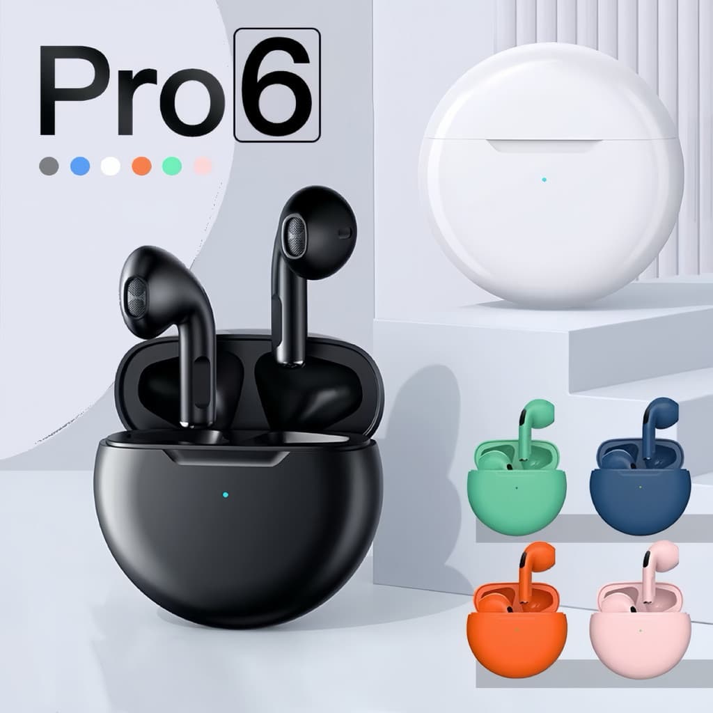 Fone Bluetooth Air Pro 6 TWS Sem Fio com Display Digital e Controle Touch