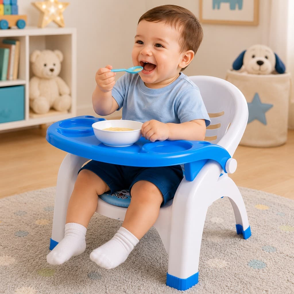 Cadeirinha Azul Alimentacao Infantil Bebe Suporte Cadeira