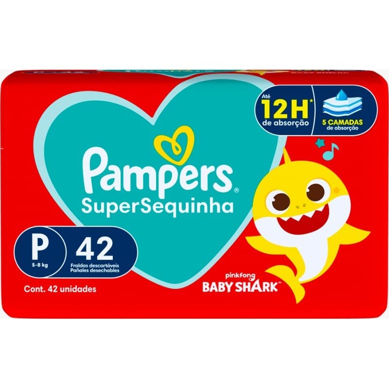 Fralda Pampers Supersequinha Tamanho P 42 Unidades
