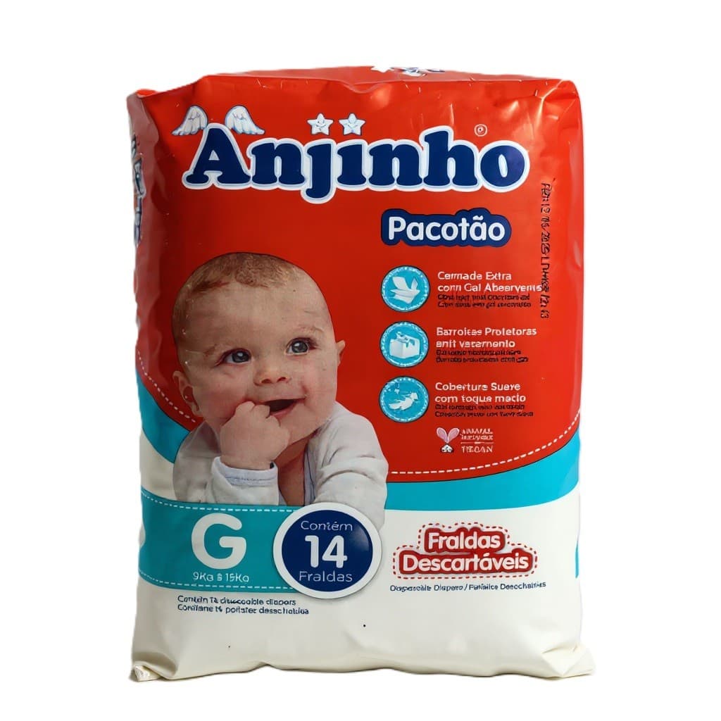 Fralda Descartável Anjinho Tamanho G - Pct 14 unid