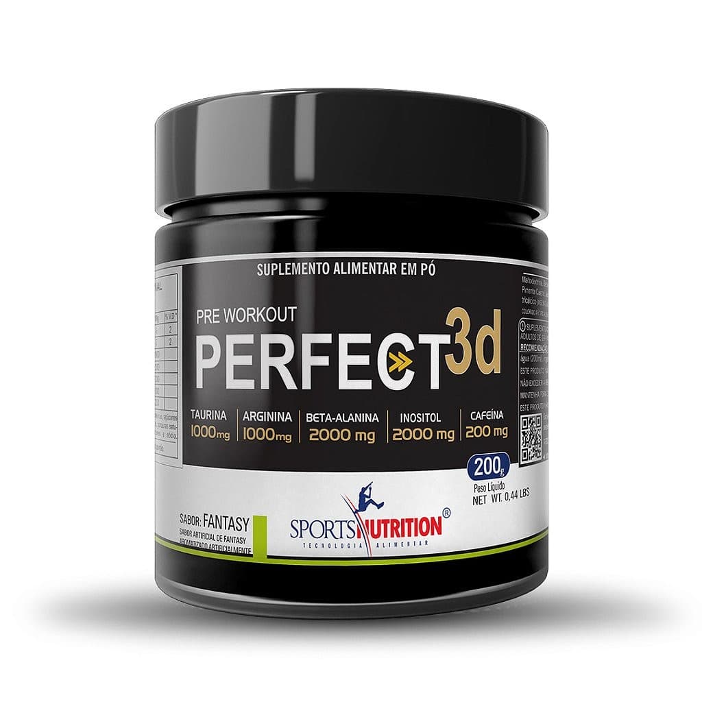 Perfect 3D 200g Sports Nutrition Pré-Treino com Beta-Alanina – Suplemento Alimentar