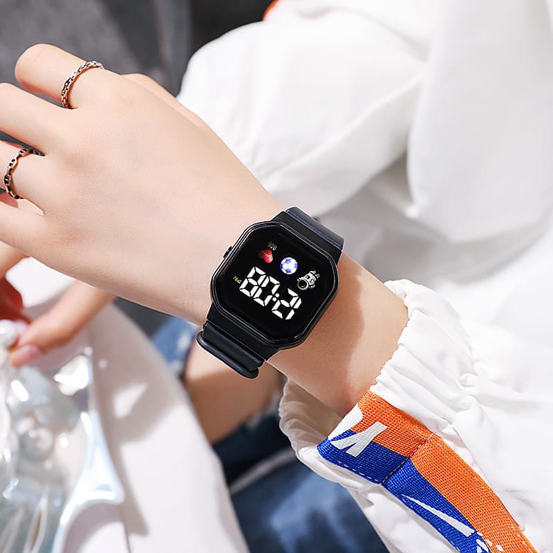 Relógio Eletrônico LED à Prova d'Água Unicórnio, Smartwatch Tecnológico para Mulheres, Relógio Eletrônico Multifuncional
