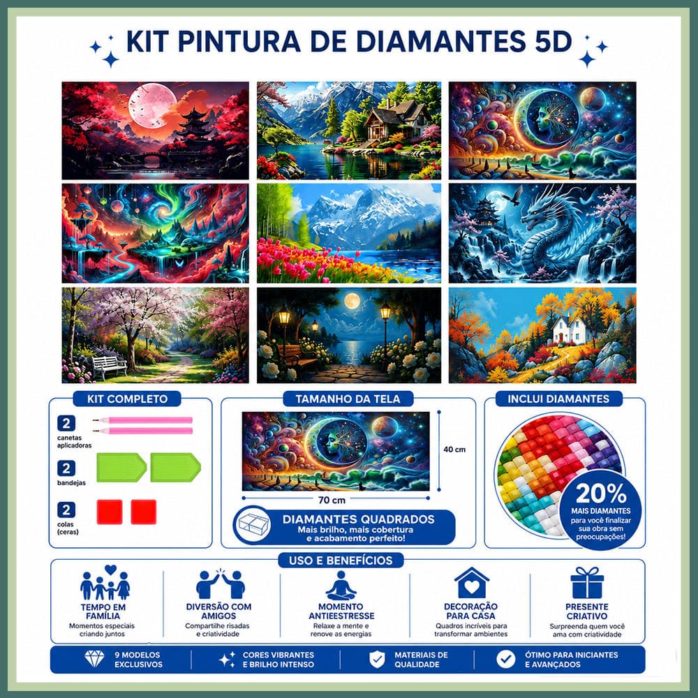 70x40 Pinturas com diamantes 5D diamantes quadrados arte com diamantes feita à mão DIY obras de arte decoração para casa