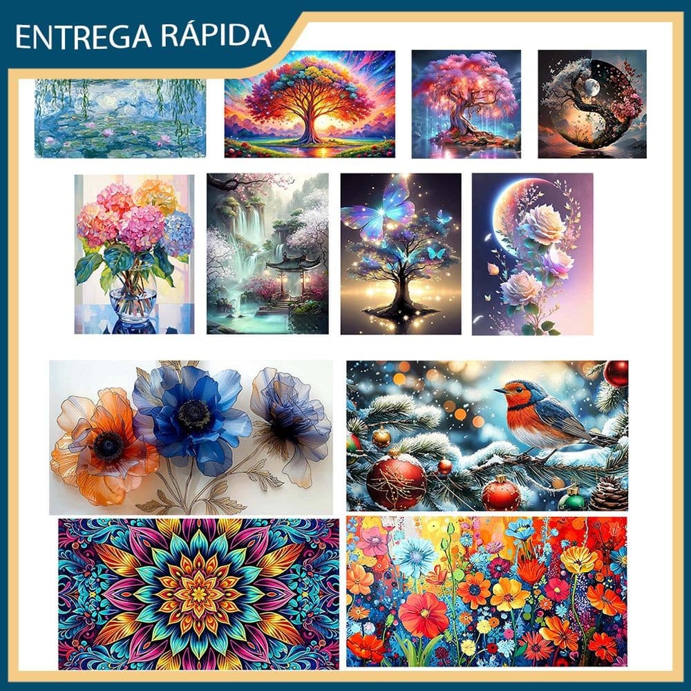 Pintura Diamante 5D Kit Completo, Pintura Quadrado Diamante 5D, Pintura Numerada, Diamond Art, Decoração Para Casa